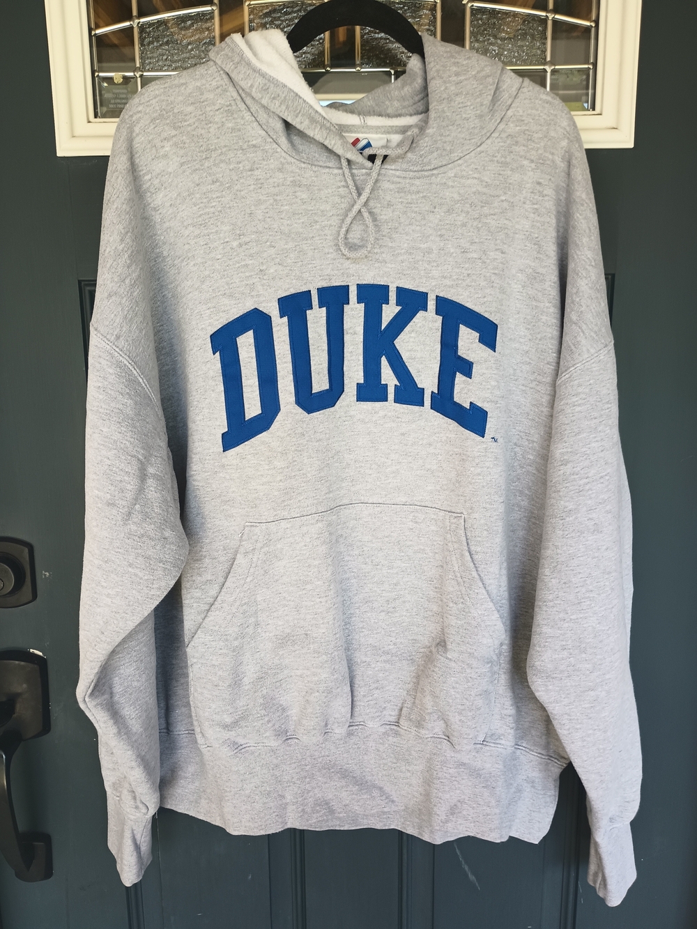 Duke University Majestic Grey Hoodie with Blue DUKE Arch Logo Size XXL